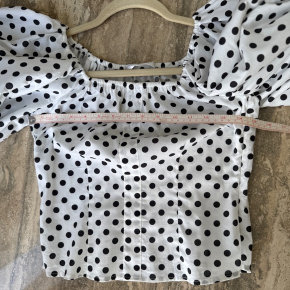 CAROLINE CONSTAS POLKADOT BLOUSE SIZE S - Picture 6 of 9